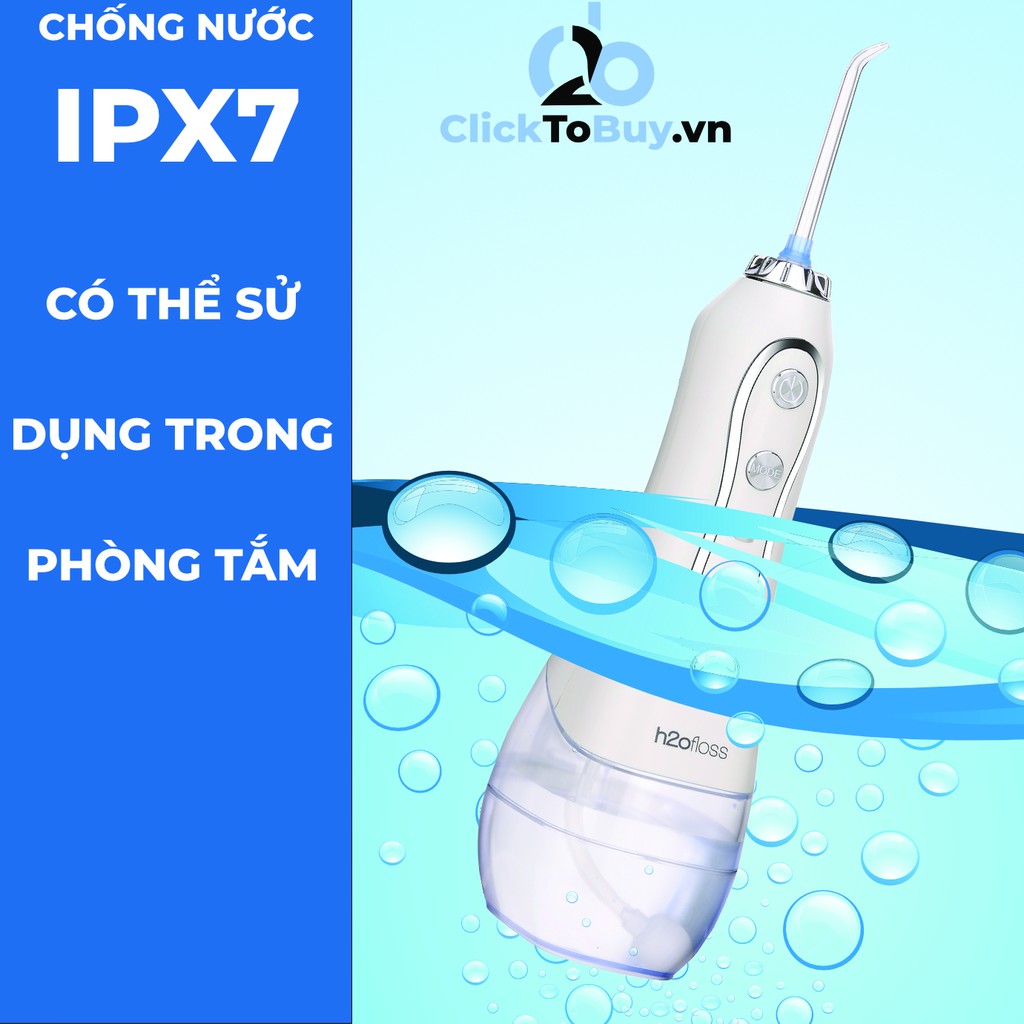 Tăm nước cầm tay H2ofloss HF6, tặng hộp đựng đầu tăm và túi du lịch tiện lợi. Dụng cụ vệ sinh răng miệng hoàn hảo