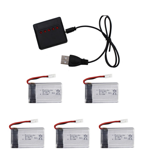 5 Pin + sạc 3.7v 500mah lipo máy bay điều khiển flycam có mạch bảo vệ pin rất tốt