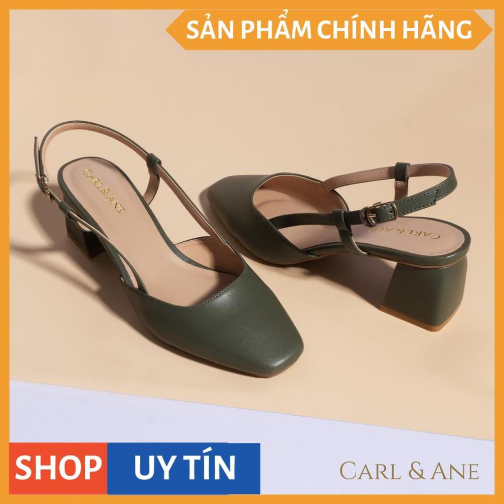 Carl & Ane - Giày cao gót thời trang bít mũi gót vuông phối dây điệu đà cao 5cm màu xanh rêu _ CL003 | BigBuy360 - bigbuy360.vn