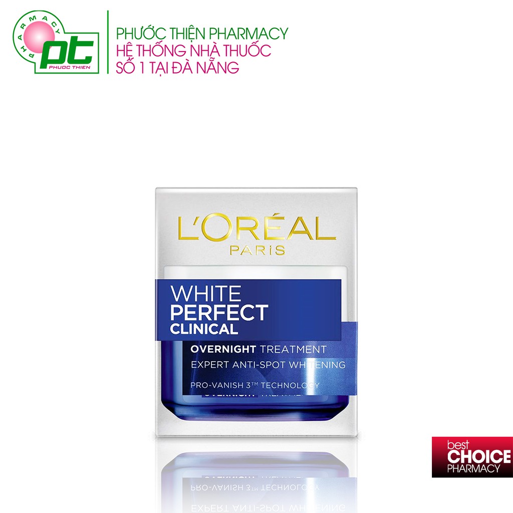 LOREAL Paris Kem Dưỡng Trắng Mịn & Giảm Thâm Nám Ban Đêm White Perfect Clinical Overnight Treatment 50ml