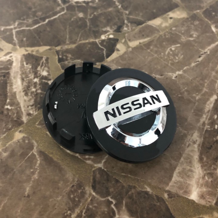 Logo chụp mâm, vành bánh xe ô tô hãng Nissan đường kính ngoài 54mm NS54