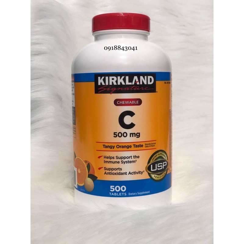 Kẹo ngậm Vitamin C Kirkland hộp 500 viên của Mỹ