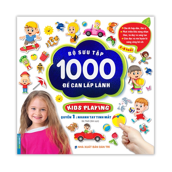 Sách - Bộ sưu tập 1000 đề can lấp lánh (2-8 tuổi) - QUYỂN 1 : nhanh tay nhanh mắt