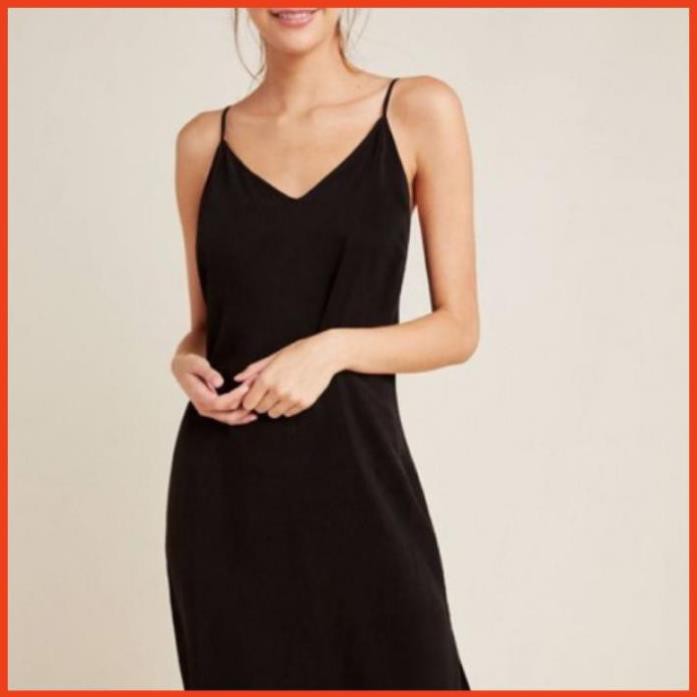 Váy 2 Dây, Đầm Suông Nữ Chất Đũi Xốp Cao Cấp Màu Trơn Basic Dễ Phối Đồ Cho Những Cô Nàng Cá Tính.