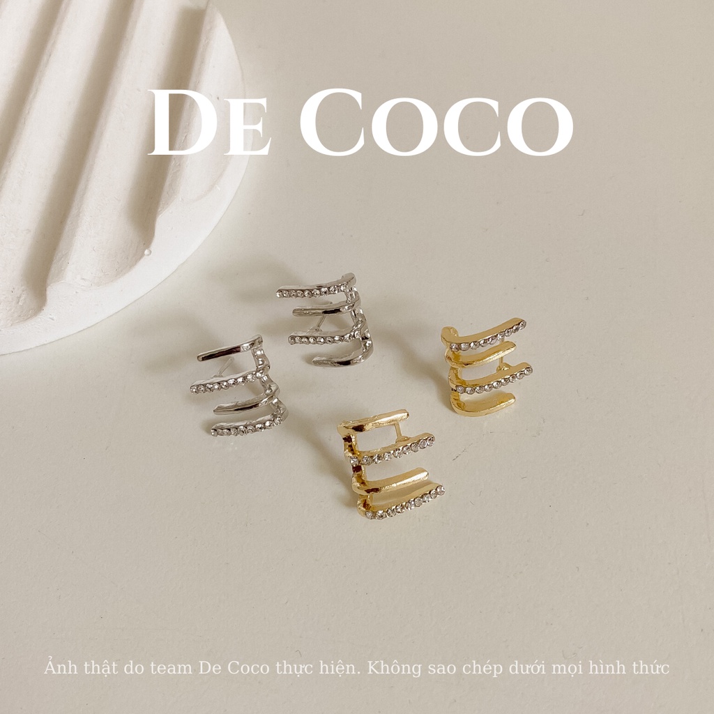 Khuyên tai bạc 925 Basic triple hoops decoco.accessories