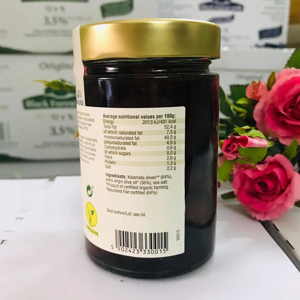 Trái Olive Kalamata Ngâm Muối Hữu Cơ Mani (đã tách hạt) 280gr