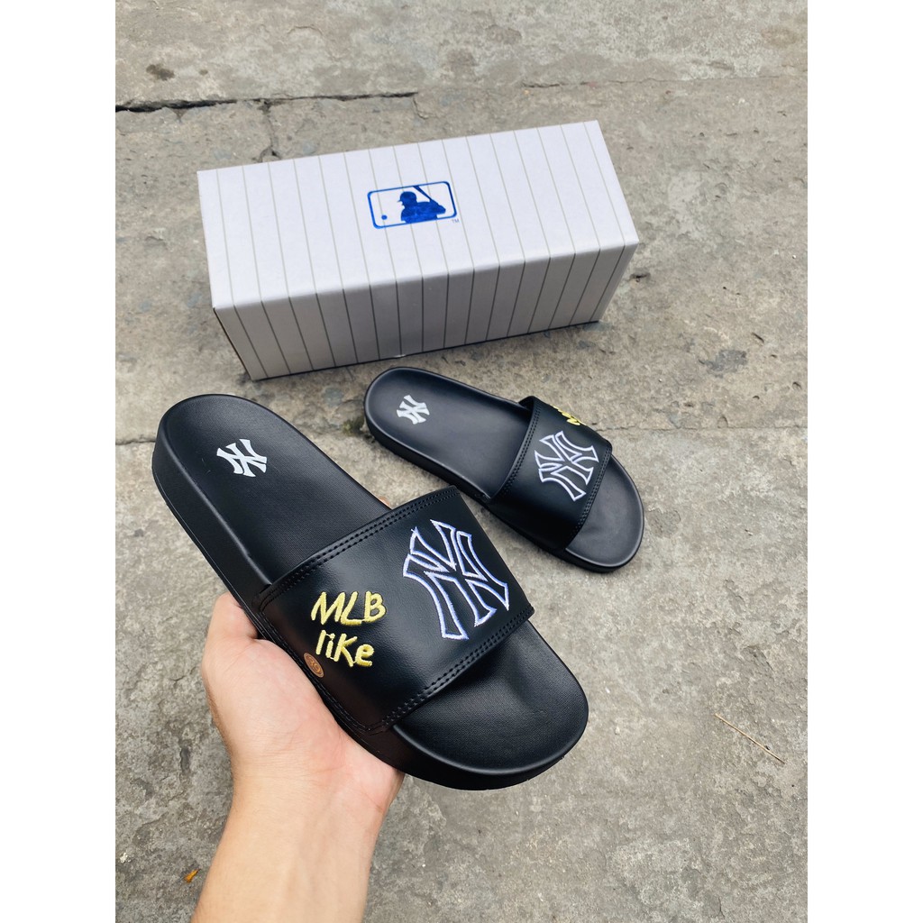 Dép m lb đen thêu tay