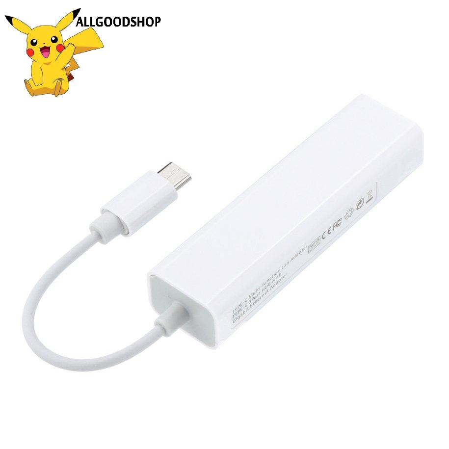 all} Thiết bị chuyển đổi cổng Type C sang cổng mạng LAN RJ45 3 cổng USB 3.0 dành cho Macbook