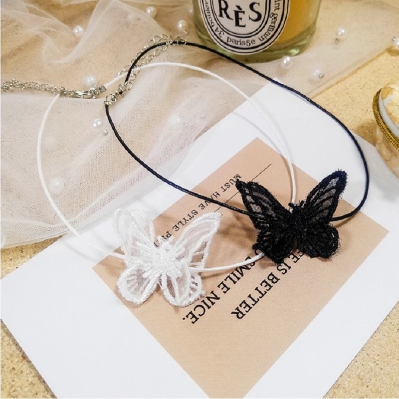 Korean Sweet Women Sexy Lace Bow Clavicle Chain/ Girls Personality Simple Short Necklace