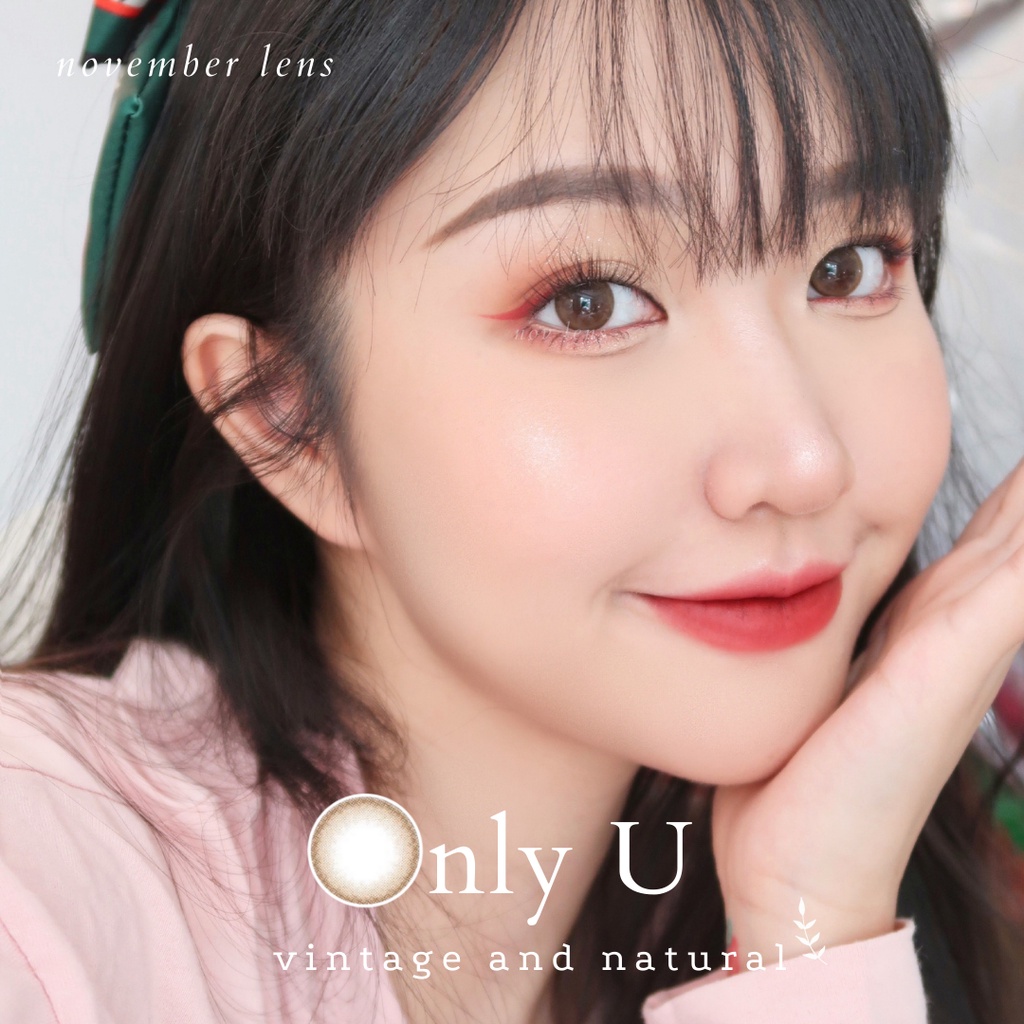 Kính áp tròng màu nâu hồng trà Only U Hàn Quốc