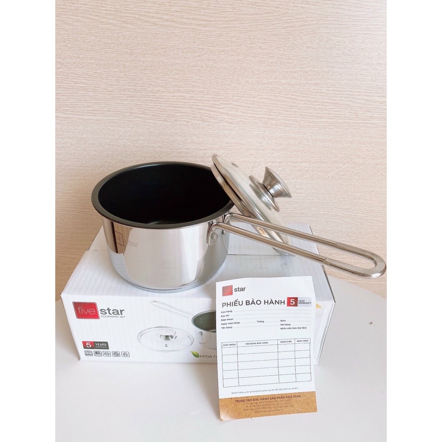 [ BẢO HÀNH 5 NĂM] Nồi/Quánh Chống Dính Nấu Cháo Bột 3 Đáy Từ Inox 430 Fivestar (12cm/14cm) Babibu