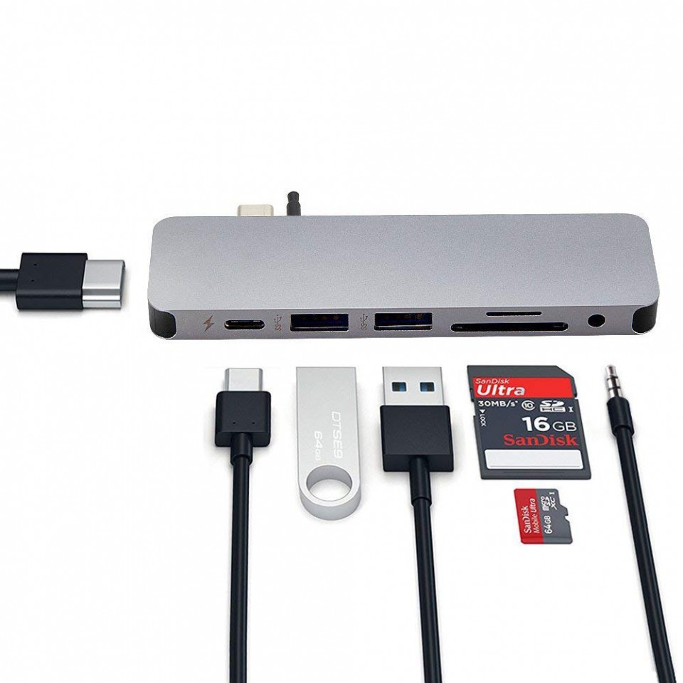 T-  Cổng chuyển HyperDrive 7-in-1 Solo USB-C Hub cho Macbook, PC & Devices -  Hàng Chính Hãng