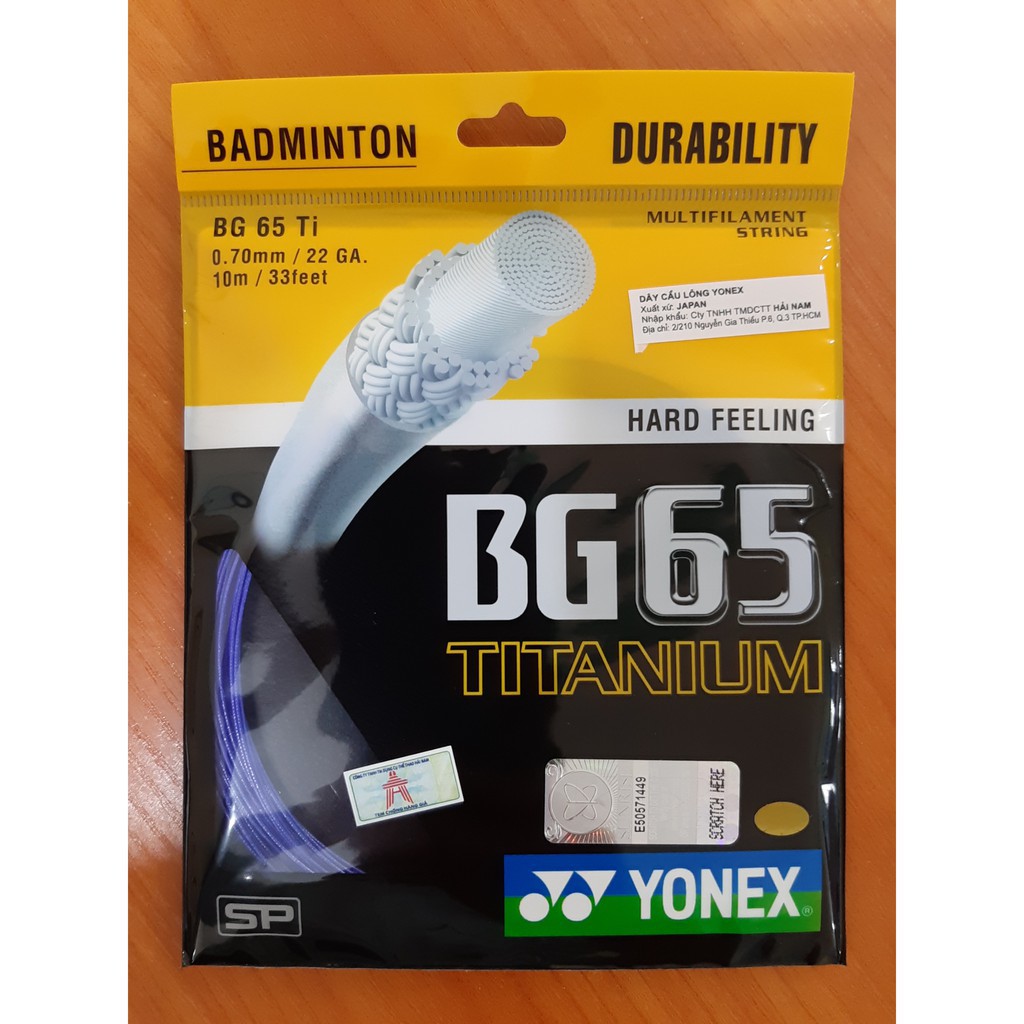 Dây cước đan vợt cầu lông Yonex BG 65 Titanium Chính hãng