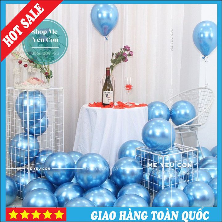 Bóng Bay Trang Trí Sinh Nhật, Trang Trí Tiệc Thôi Nôi Đầy Tháng Cho Bé SALE Siêu Nhũ Đủ Màu Size 10Inch