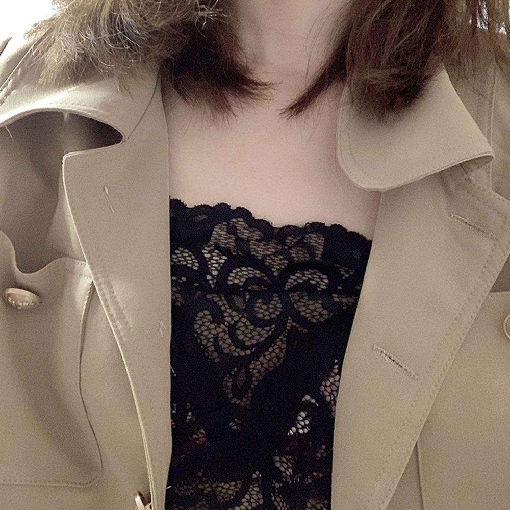 SOMEDAYZL Áo Ống Thoáng Khí Hình Hoa Trong Suốt Có Thể Điều Chỉnh Chống Chói Phong Cách Hàn Quốc Cho Nữ