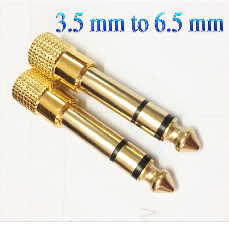 Jack 6.5mm to 3.5mm - Đầu giắc Chuyển Đổi Giắc Cắm Âm Thanh 6.5 ly Sang 3.5 ly Mạ Vàng