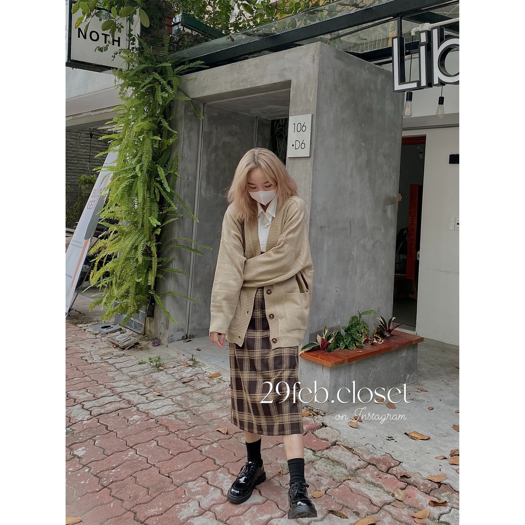 [Mã 2611THTRANG100K hoàn 10% xu đơn 99K] [Ảnh thật/video 29feb] Chân váy dạ kẻ Hàn quốc dáng dài, chân váy bút chì | BigBuy360 - bigbuy360.vn