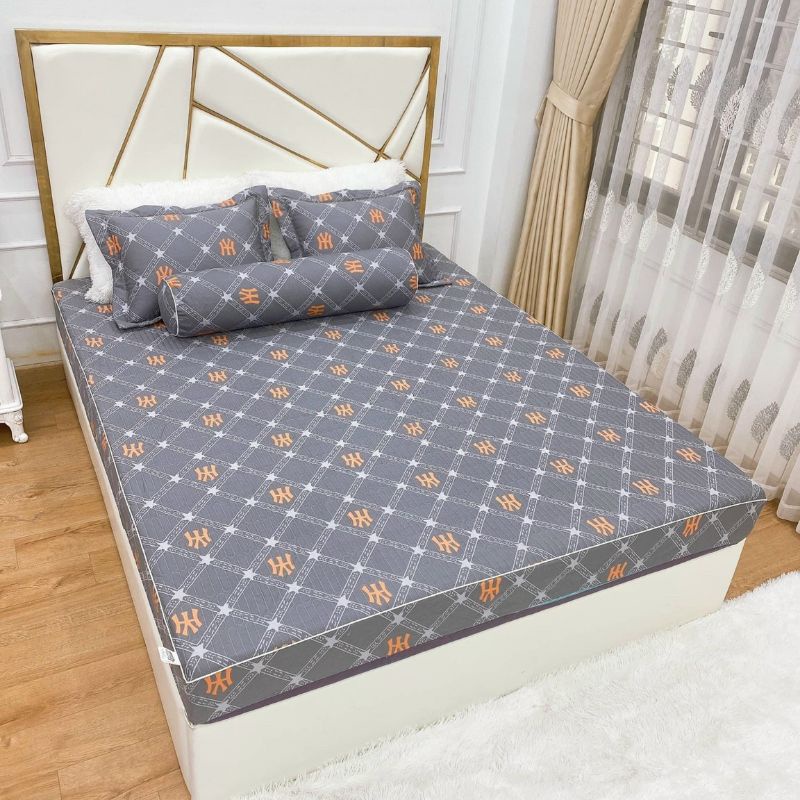 Sét 3 món ga chun trần bông và vỏ gối trần bông cotton