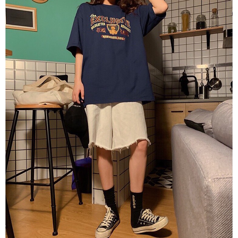 Áo thun tay lỡ form rộng - phông nam nữ cotton oversize - T shirt Gấu Exclusive - 2N Unisex | BigBuy360 - bigbuy360.vn