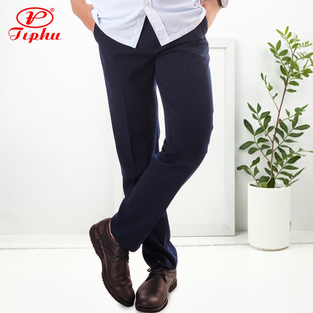 Quần tây nam xanh than, ống suông, form truyền thống, không ly, phong cách công sở, big size