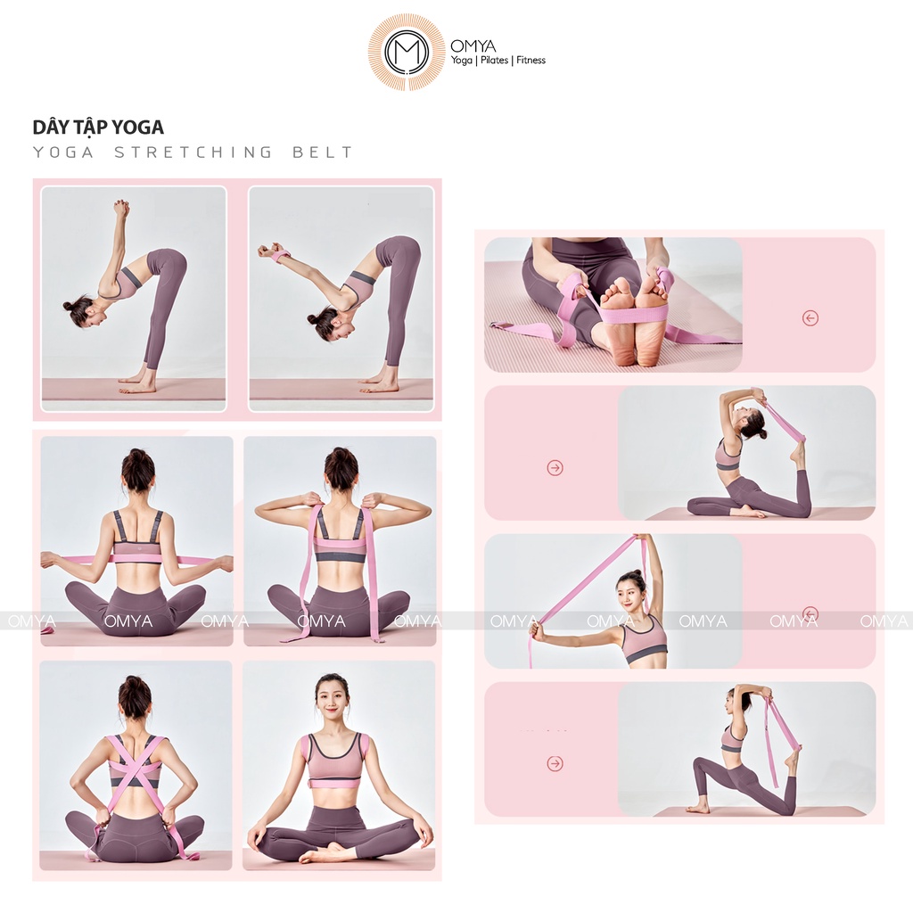 Dây tập yoga vải cotton, dây đai buộc thảm và hỗ trợ vận động