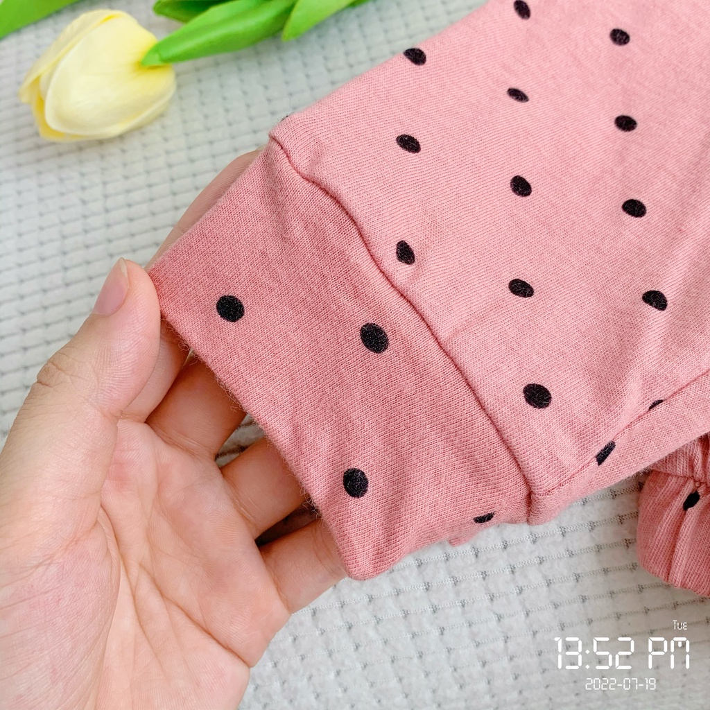 Bộ bé gái thu đông dài tay hoạ tiết xinh xắn cho bé, bộ cotton tay dài mềm, thoải mái bé gái