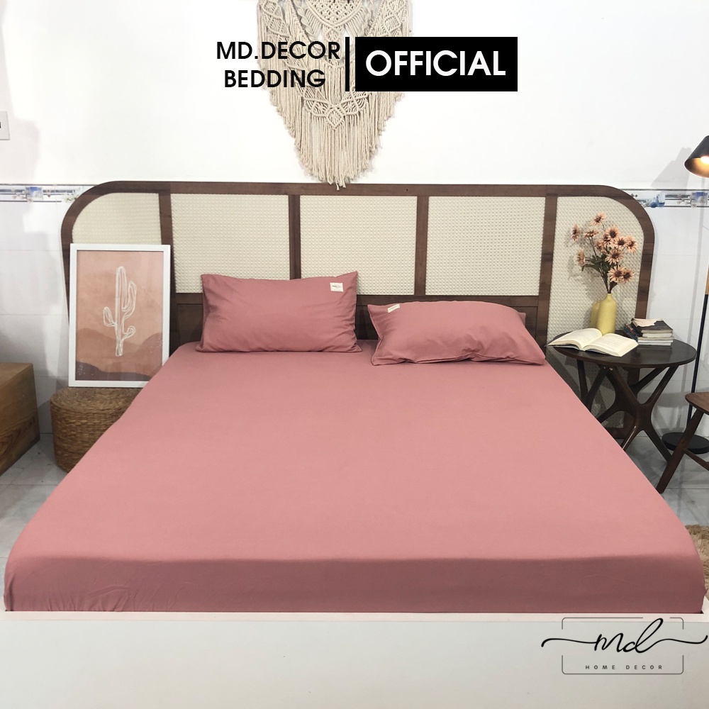 Bộ ga giường và vỏ gối Cotton TC Hàn Quốc MD.Decor - Bedding dày dặn đủ size nệm TCF75 | BigBuy360 - bigbuy360.vn