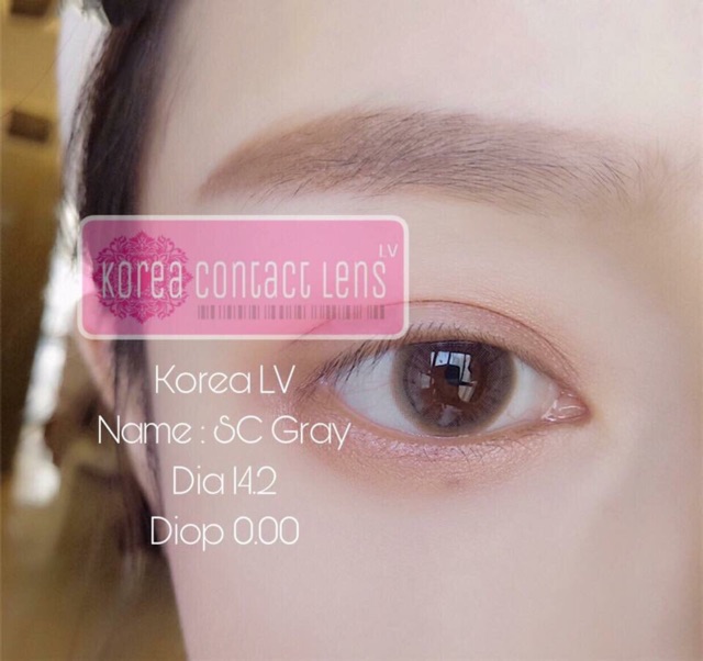 1 cặp lens choco xám 14.0mm có sẵn 0-8 độ kính áp tròng hàn quốc 7 D2-103 gray