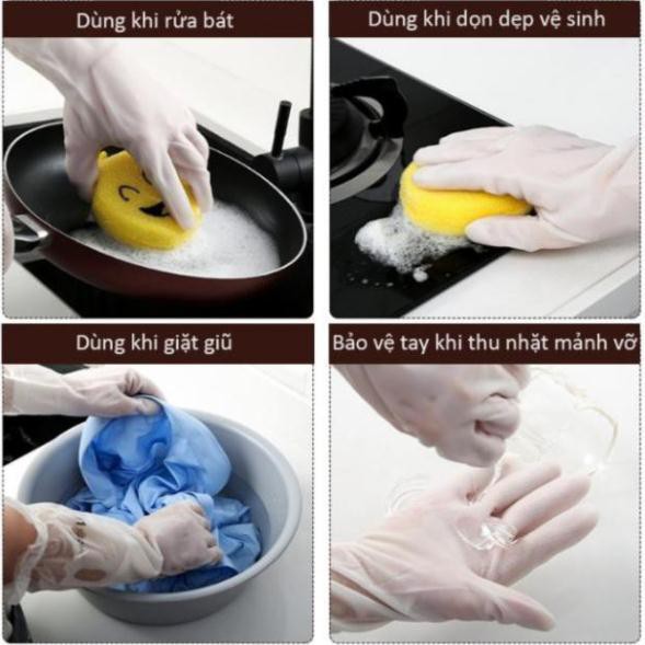 Găng tay cao su rửa bát con hươu lót nỉ - Găng tay rửa bát găng tay con hươu