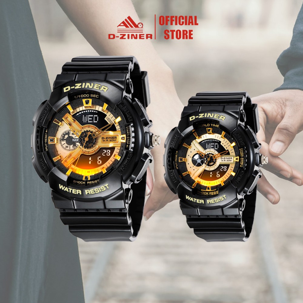 Đồng Hồ Đôi Điện Tử Thể Thao Nam Nữ DZINER Chính Hãng 8248 Full Box LINDO