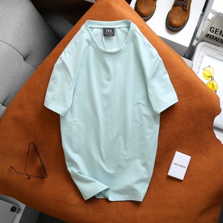 Áo thun ngắn tay cổ tròn Zara Man Basic trơn
