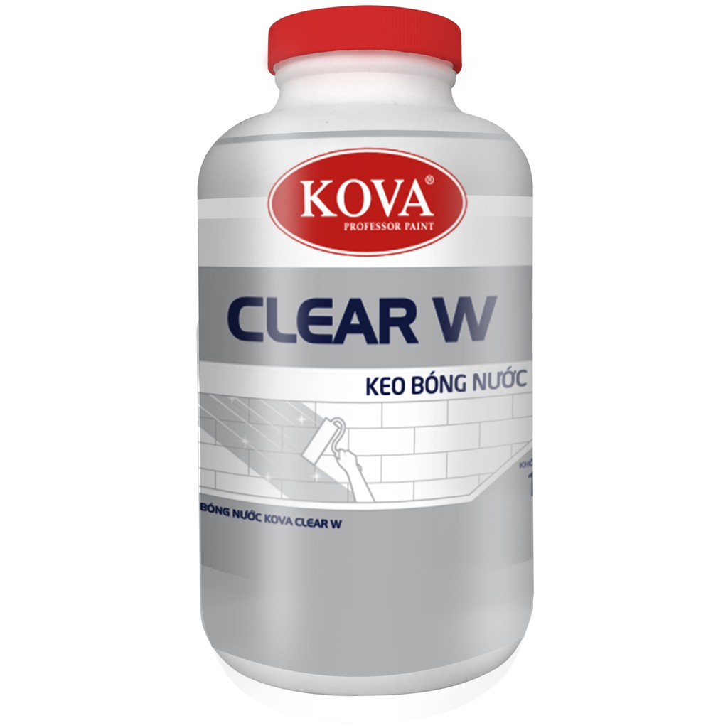 Keo phủ bóng (keo bóng nước) KOVA CLEAR W 1KG - Chính hãng