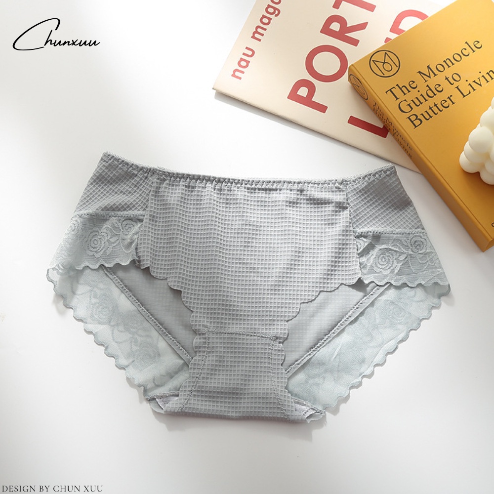 Quần lót nữ vải su lạnh phối ren gấm cao cấp xuyên thấu siêu sexy quyến rũ - ChunXuu QC126