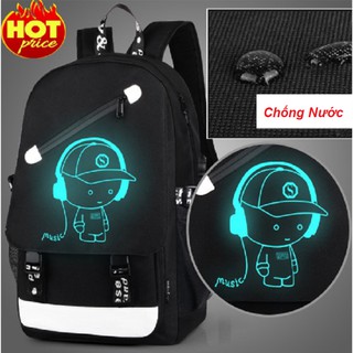 Balo Nam Phát Sáng Có Sạc USB, Khóa Chống Chộm, Chống Nước Balo Đi Học Hot Trend 2019