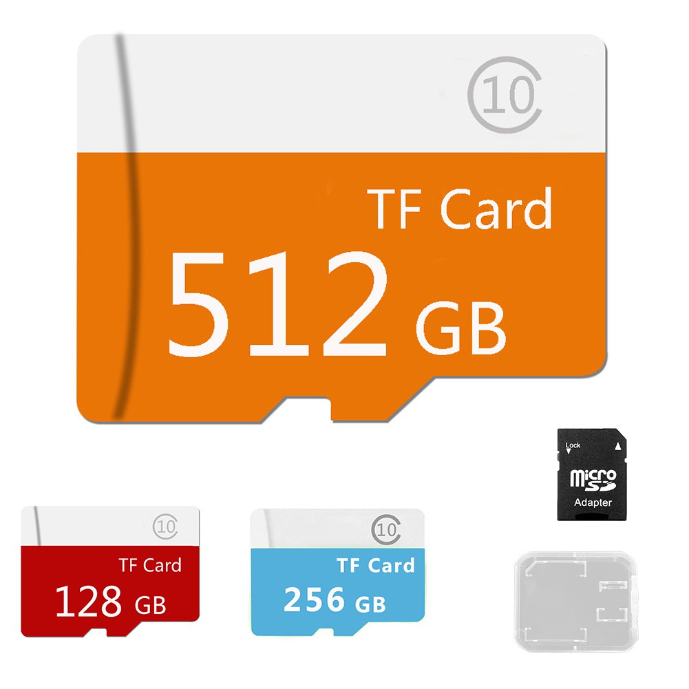 Thẻ nhớ Micro SD TF 128GB/256gb/512GB kèm đầu đọc thẻ và hộp đựng tiện lợi | BigBuy360 - bigbuy360.vn