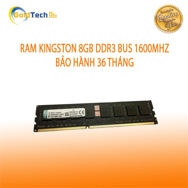 Ram PC Kingston DDR3 8GB Bus 1600Mhz Bảo Hành 36T