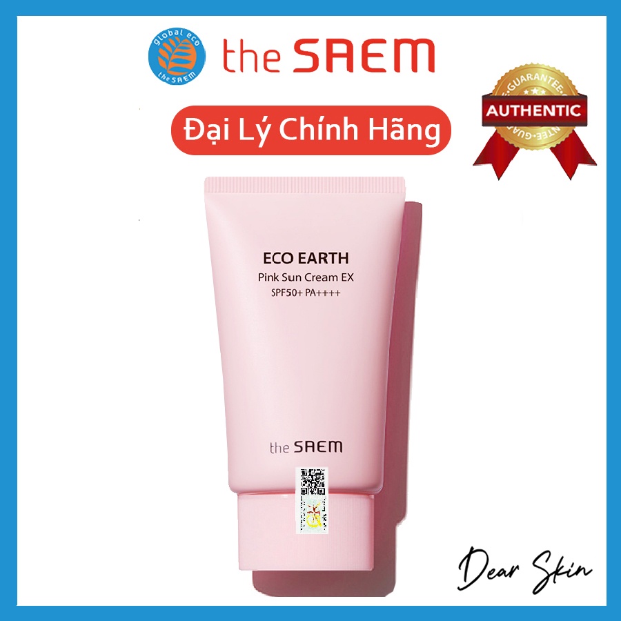 Kem Chống Nắng The SAEM Eco Earth Power Pink Sun Cream Kem Chống Nắng Hồng phiên bản mới 50 ml