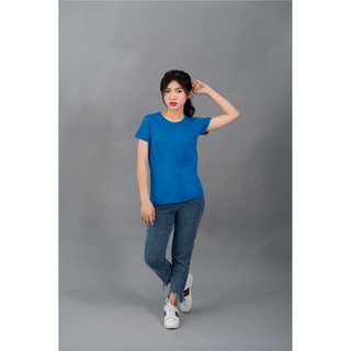 áo thun nữ, áo nữ xanh cổ vịt