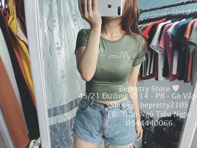 Áo croptop ngắn tay Mon Cheri