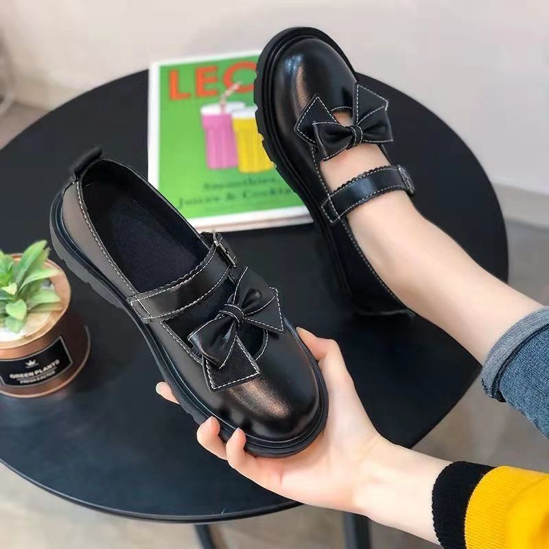 Giày Da Đính Nơ Phong Cách Lolita Nhật Bản Cho Nữ Size 35-44 41 jk 42 43