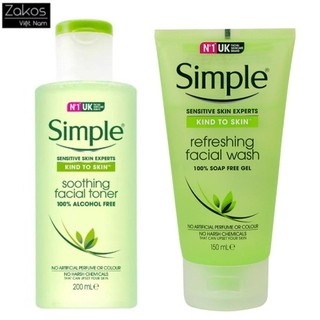COMBO Sữa rửa mặt + Toner Simple
