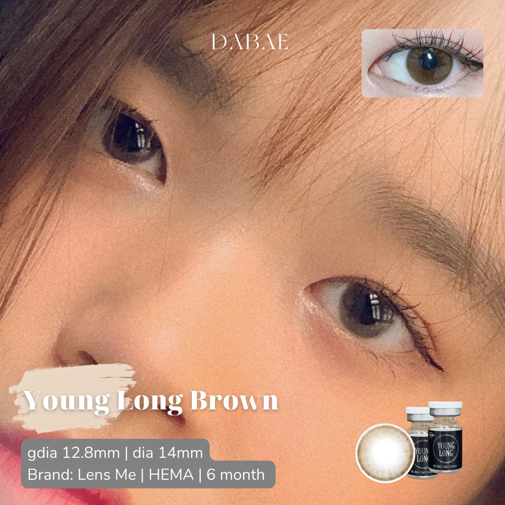 lens mắt cận nâu tự nhiên choco BOMBI COLLINE kính áp tròng Hàn Quốc DABAE