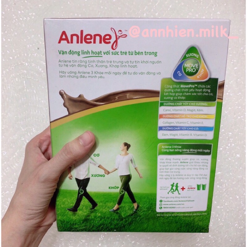 Sữa Anlene (vanila/socola) - hộp giấy 440g/1,2kg
