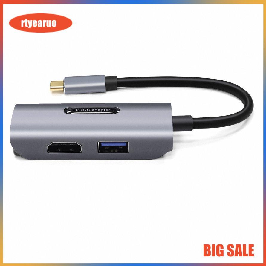 4K UHD 1080P 3-in-1 Type C To VGA HDMI Adapter Thunderbolt 3 For MacBook