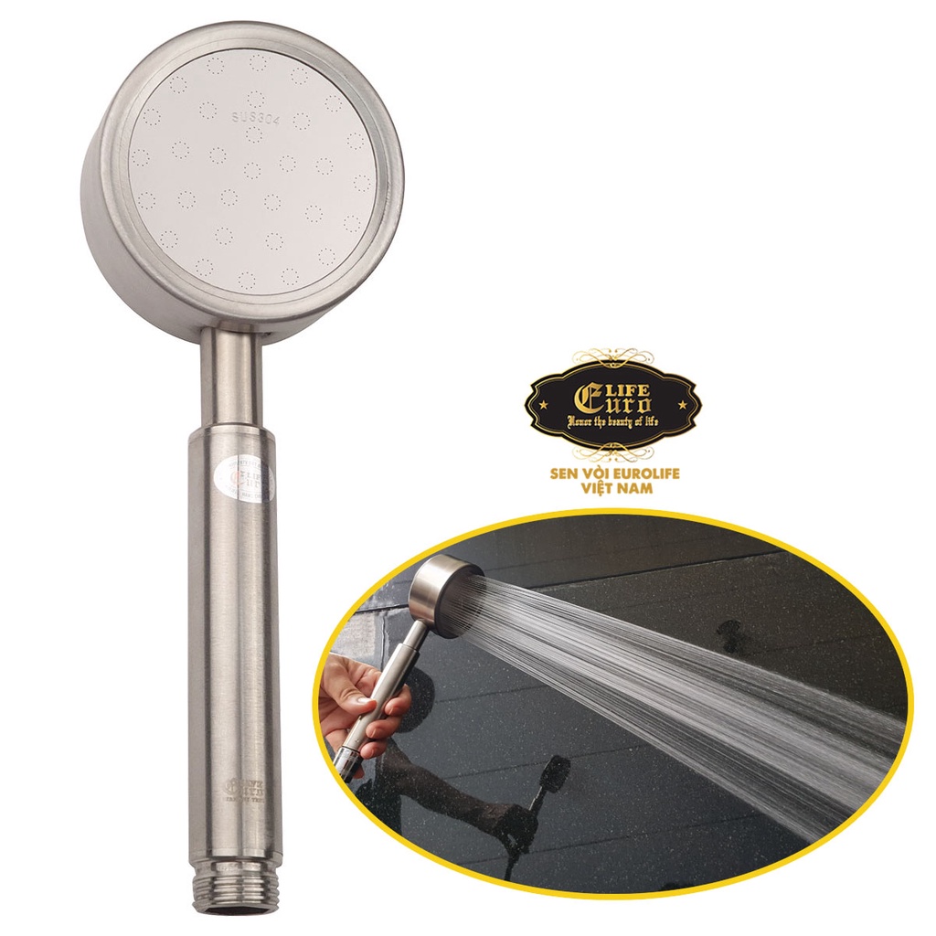 Tay sen siêu tăng áp INOX SUS 304 Eurolife EL-H119 (Trắng vàng) - CHỈ CÓ TAY SEN