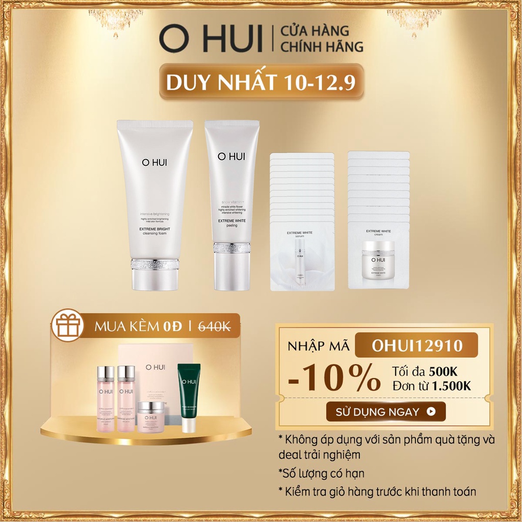 Bộ làm sạch dưỡng sáng da OHUI Extreme White Cleansing