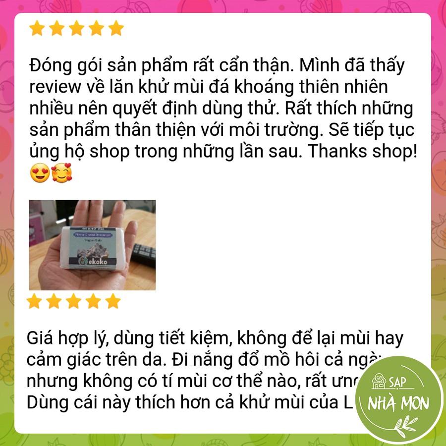 Đá Khoáng Khử Mùi Phèn Chua Ekoko Rocky Crystal Deodorant - Đá Lăn Nách Khử Mùi Tự Nhiên