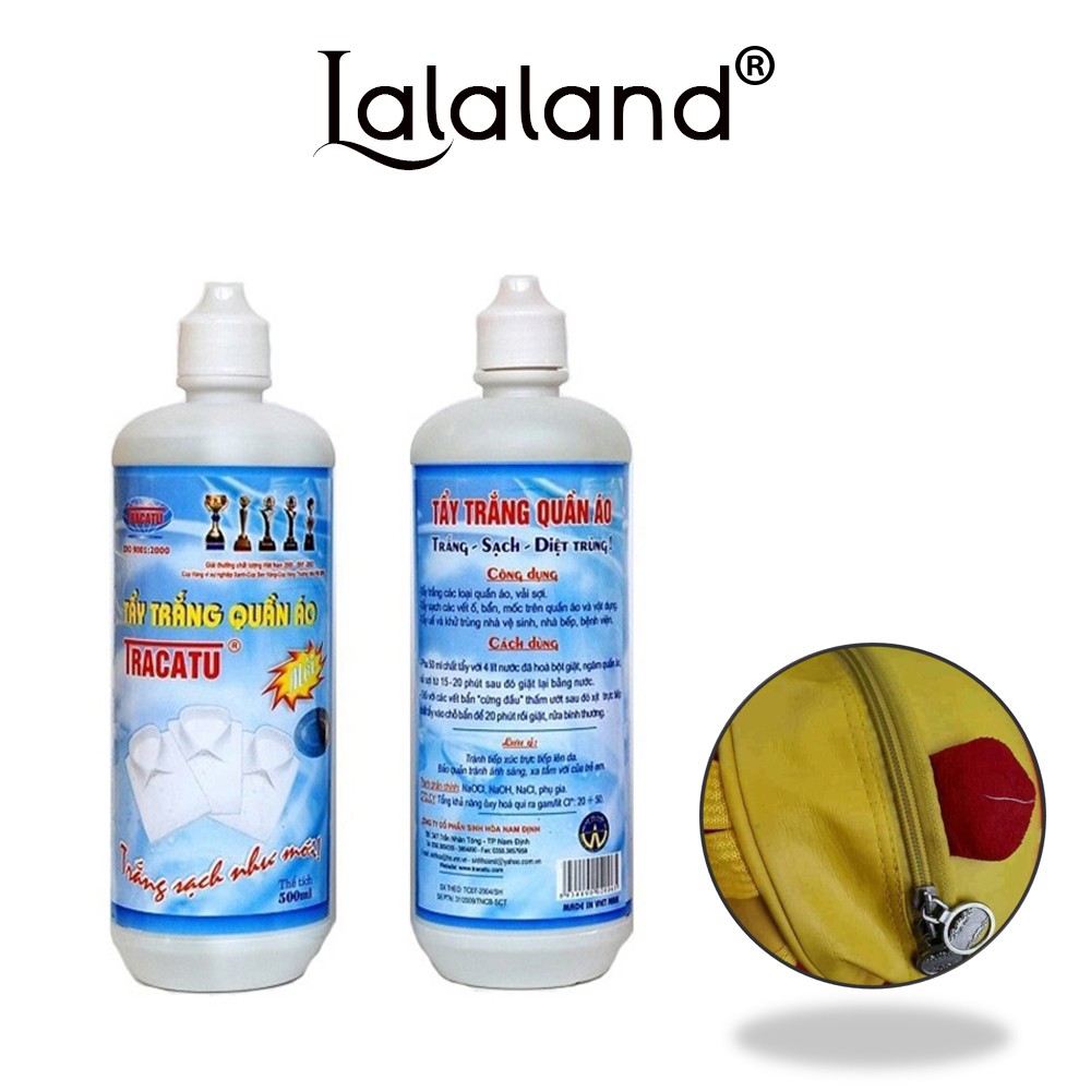 Thuốc tẩy quần áo tracatu 500ml tiện dụng, thuốc tẩy trắng quần áo chăn màn siêu sạch LALALAND