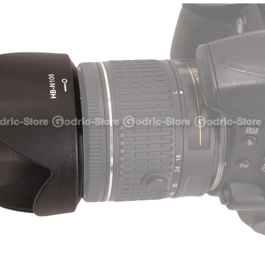 Loa Che Nắng Hb-n106 Cho Ống Kính Nikon Af-p Dx Nikkor 18-55mm F / 3.5-5.6g Vr / G Bayonet Hbn106 Kfd6.......