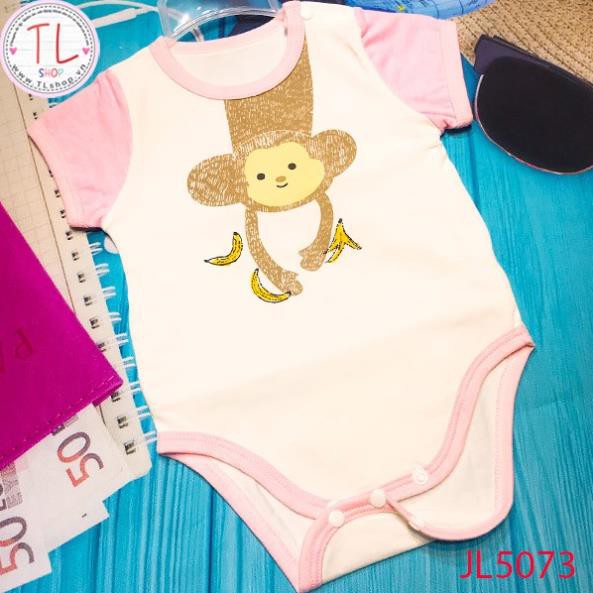 Thời trang trẻ em - Bodysuit thun ngắn cho bé hình khỉ con - Quần áo bé trai - Bộ bé trai - Quần áo bé gái - Bộ bé gái